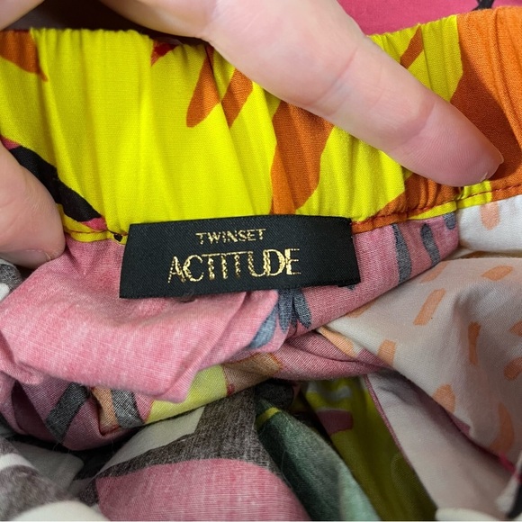 TWINSET ACTITUDE Printed Poplin Long Skirt - Picture 12 of 15